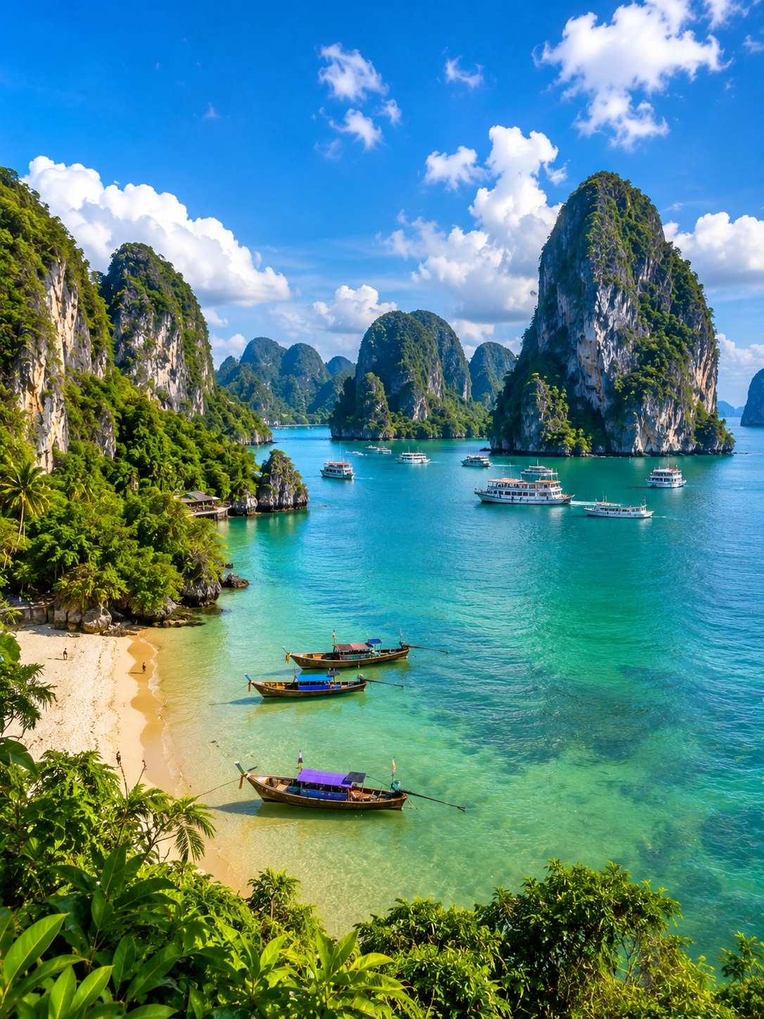 Limestone karsts on the Vietnam coastline